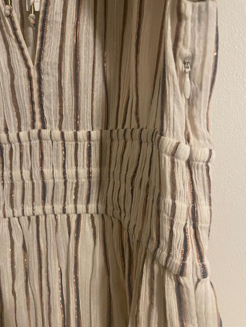 Ulla Johnson Rosalind Mini Dress Women’s Size 4 Lurex Stripe Cream NWT - Picture 13 of 13